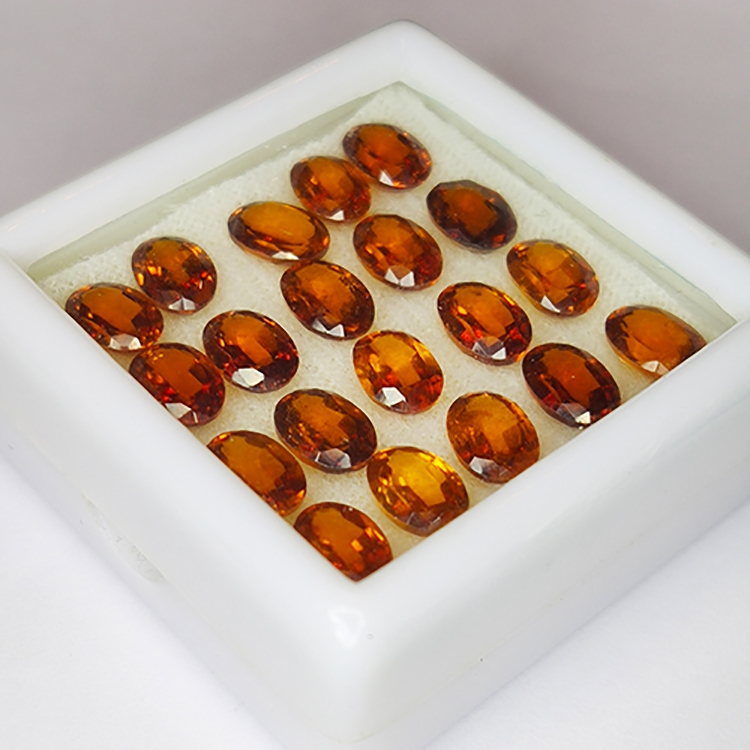 19.06ct Grenat Hessonite coupe ovale 7x5mm 20pcs