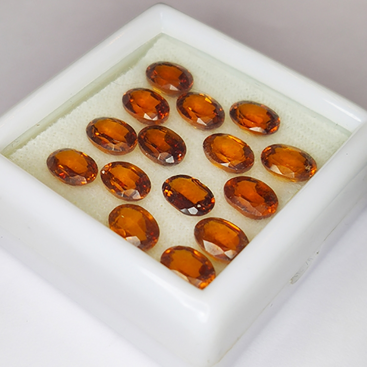 17.12ct Hessonite Garnet taglio ovale 7x5mm 15pcs