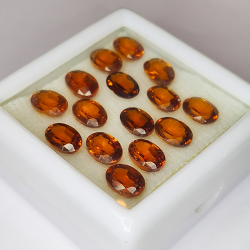 17.12ct Grenat Hessonite coupe ovale 7x5mm 15pcs