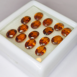 17.12ct Hessonite Garnet oval cut 7x5mm 15pcs