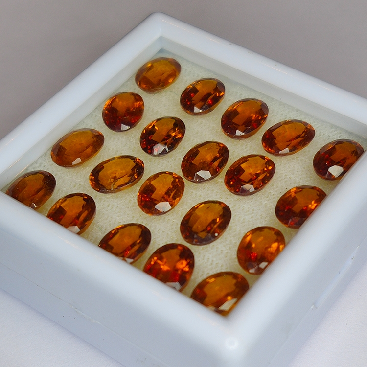 20.24ct Hessonite Granato taglio ovale 7x5mm 20pz