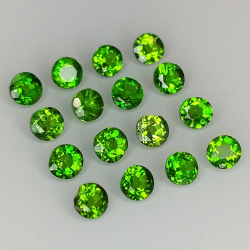 Chromodiopside Coupe ronde 1.0-2.6 mm 1ct