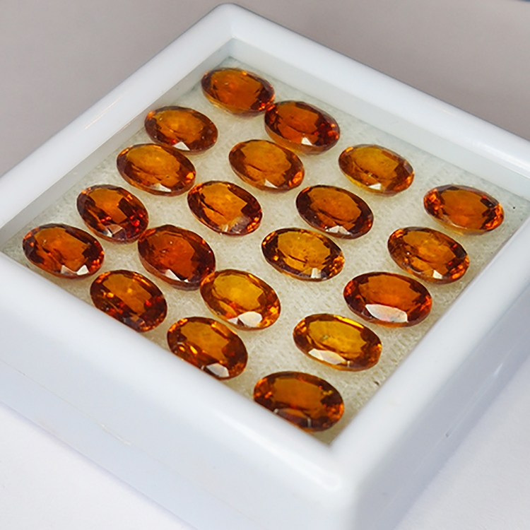 19.91ct Hessonite Granato ovale taglia 7x5mm 20pz