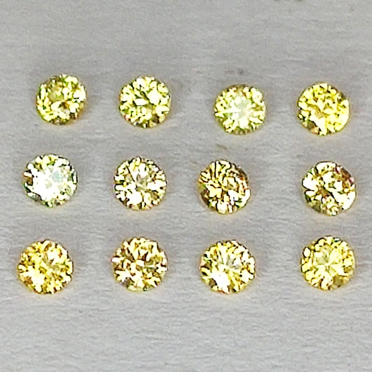 Brilliant cut yellow sapphire 1.5-2.0mm