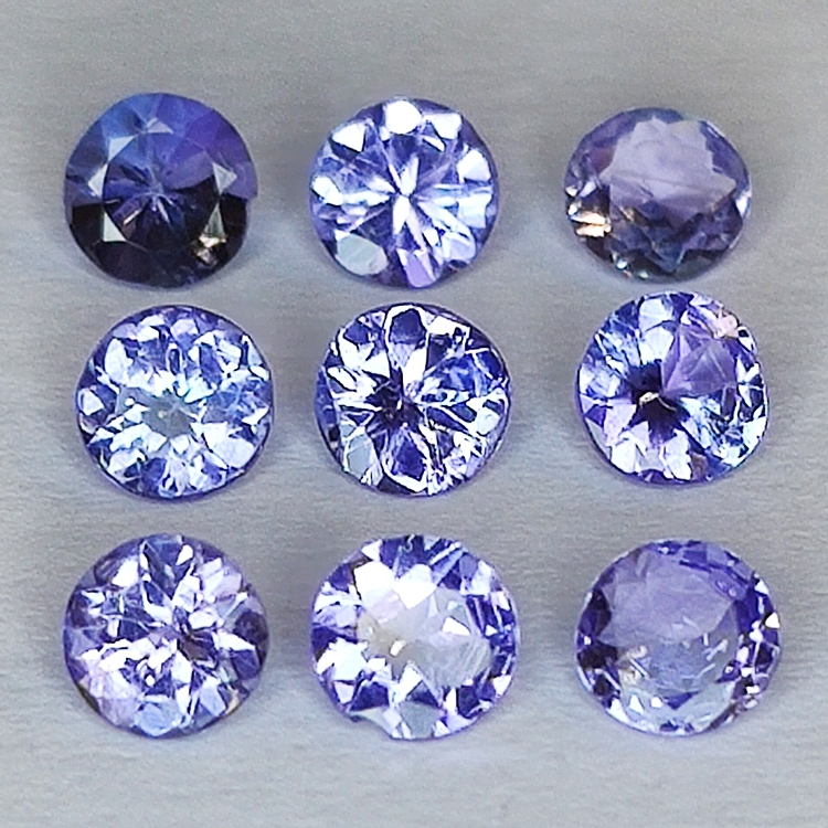 Coupe ronde tanzanite 3.70-4.30 mm