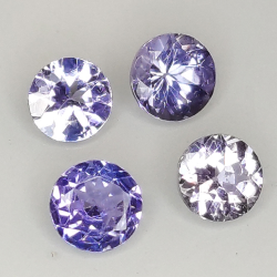 Coupe ronde tanzanite 3.70-4.30 mm