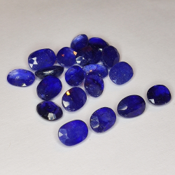 20,90ct Bleu Saphir coupe ovale 7x5mm 19pcs