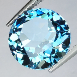 Topaze bleue taille ronde 2,28 ct 8 mm