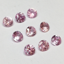 Rund geschnittener rosa Saphir 2,4 mm 1ct