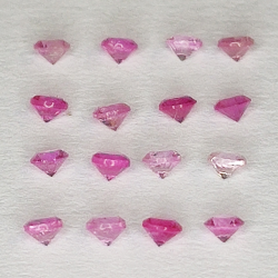 Round cut pink sapphire 1.6-1.8mm 1ct