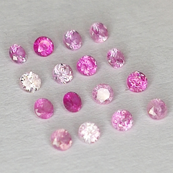 Round cut pink sapphire 1.6-1.8mm 1ct