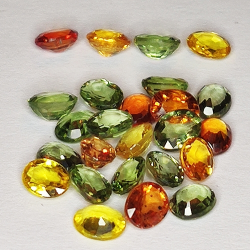 7,74ct Songea Saphir multicolor ovalschliff 4,5x3,5mm 25stk