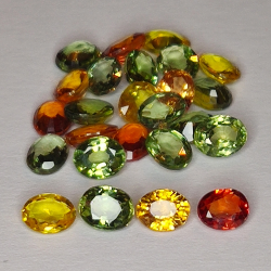 7,74ct Songea Saphir multicolor ovalschliff 4,5x3,5mm 25stk