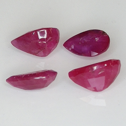 Ruby pear cut 6x4mm 4pcs