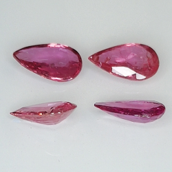 Ruby pear cut 6x4mm 4pcs