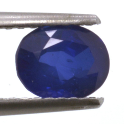 Saphir bleu 1,12 ct taille ovale 6,51x5,27 mm