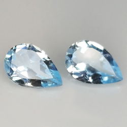 Pear cut blue topaz 9x7mm 4pz