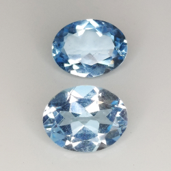 Topacio azul talla oval 9x7mm 4pz