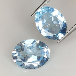 Blue topaz oval cut 9x7mm 4pz