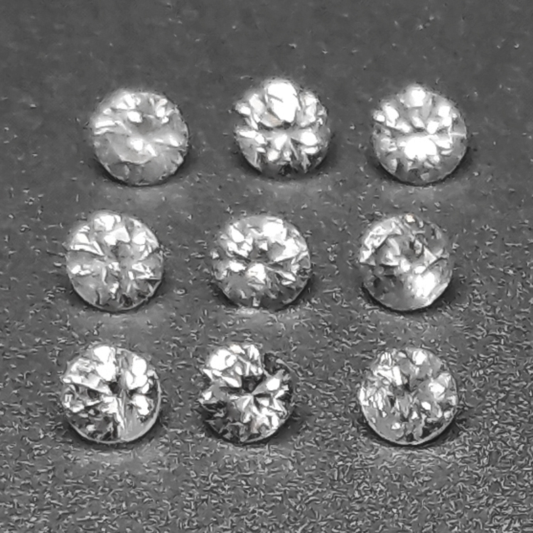 Natural white colorless zircon 2.1-4.6mm 1ct