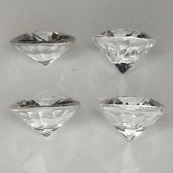 Natural white colorless zircon 5mm 4pz