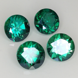 Round cut green topaz 6mm 4pz