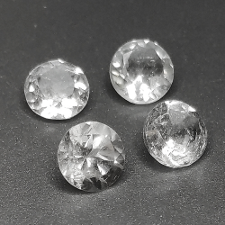 Colorless white topaz round cut 6mm 1pcs