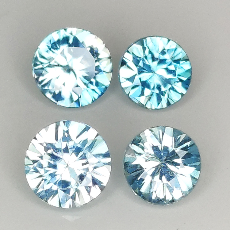 Round cut blue zircon 4.5-5.5mm