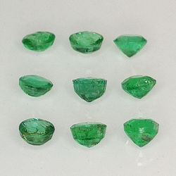 Round cut emerald 1.9-3.7mm 1ct