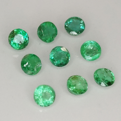 Round cut emerald 1.9-3.7mm 1ct