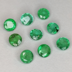 Round cut emerald 2.9-3.8mm 1ct