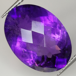 Amethyst oval cut checkerboard 18.00x13.00mm 1pz