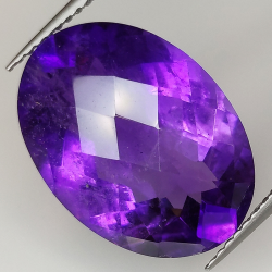 Amethyst oval cut checkerboard 18.00x13.00mm 1pz