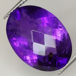 Amethyst oval cut checkerboard 18.00x13.00mm 1pz