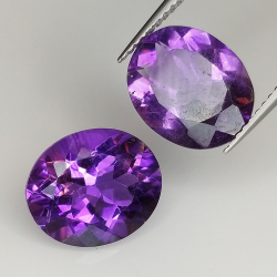 Amethyst oval cut 12.00x10.00mm 2pz