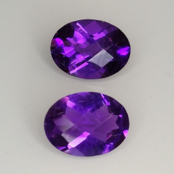 Amethyst oval geschnitten mit Schachbrett 8.00x6.00mm 2St