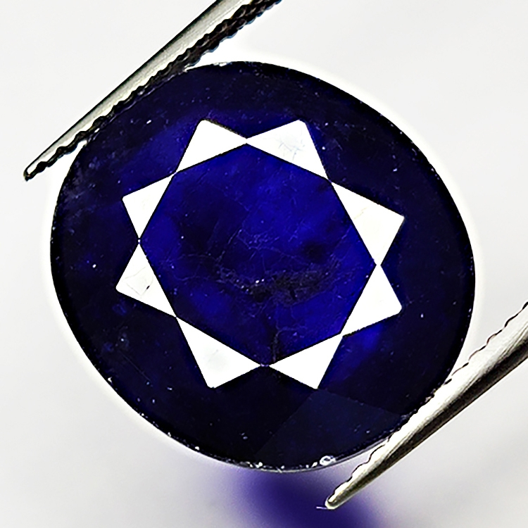 12.90ct Zaffiro Blu taglio ovale 15x13mm