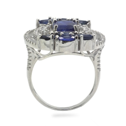 Blue Sapphire & 925 Sterling Silver Ring