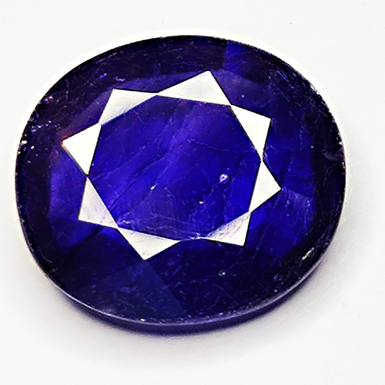 6,71ct Blue Sapphire ovale coupe 13x12mm