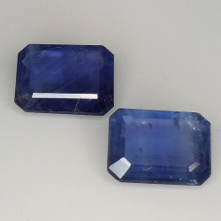 Blauer Saphir im Smaragdschliff 8x6mm 1pz