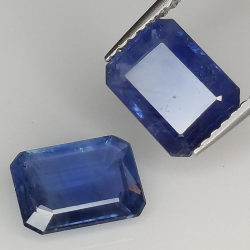 Blauer Saphir im Smaragdschliff 8x6mm 1pz