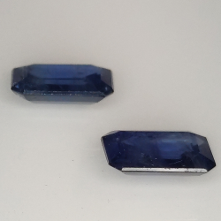 Blauer Saphir im Smaragdschliff 8x6mm 1pz