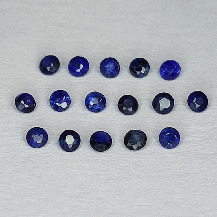 Rund geschnittener blauer Saphir 1,5-1,7 mm 1ct