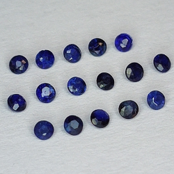 Coupe ronde saphir bleu 1.5-1.7mm 1ct