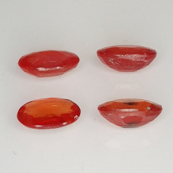 Zaffiro arancio taglio ovale 6x4mm 4pz