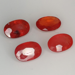 Orange sapphire oval cut 6x4mm 4pz