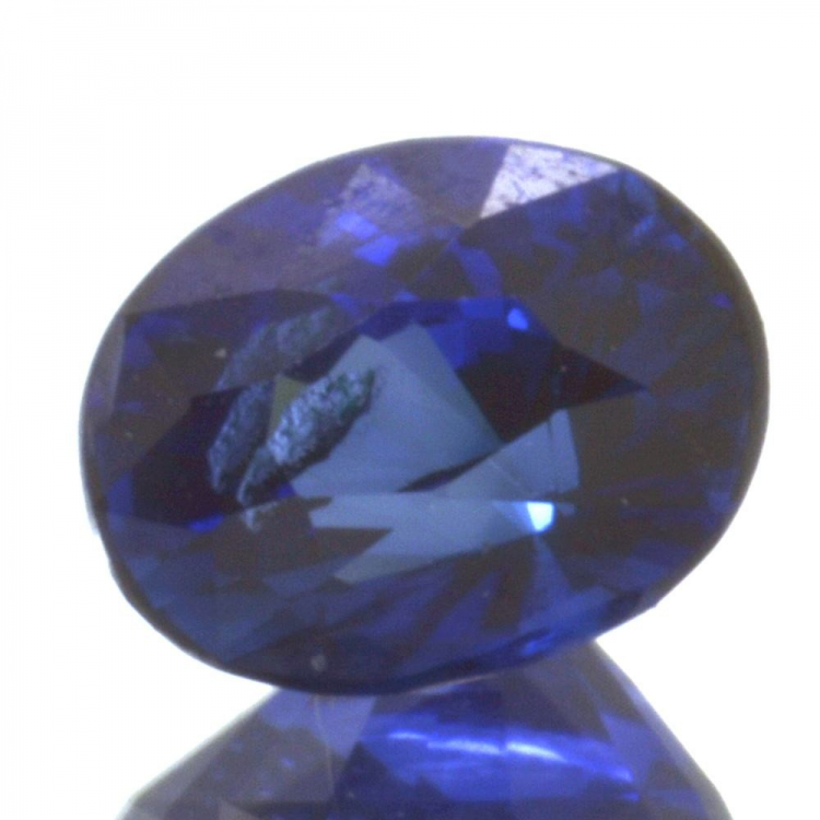 Saphir bleu 1,01 ct taille ovale 6,41x4,98 mm