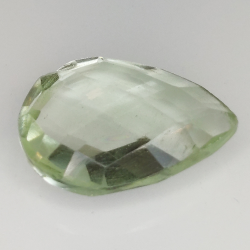 Améthyste verte (prasiolite) taille poire avec damier 16x11mm 4pz