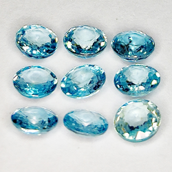 5.67ct Zircone Blu taglio rotondo 4.9x4.9mm 9pcs