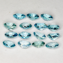 8.48ct  Blue Zircon oval cut  5.1x4.0mm 15pcs